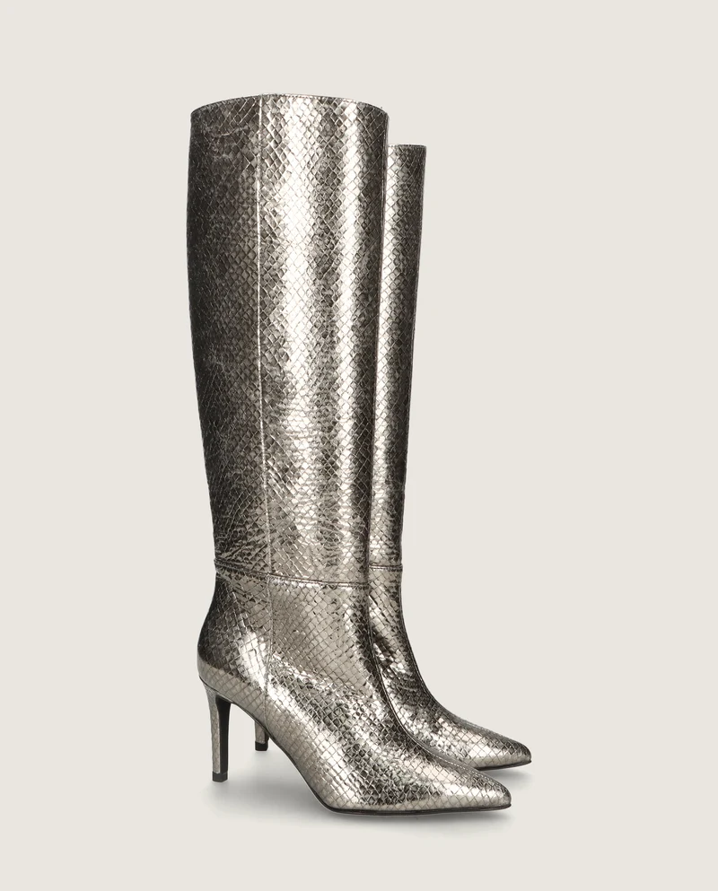 Botas Renata Plateados Pieles metalizadas