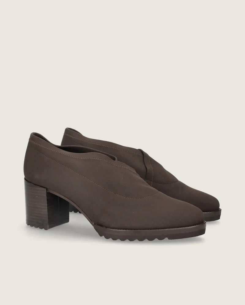 Zapatos Abotinados Cindy Marrones Tejidos