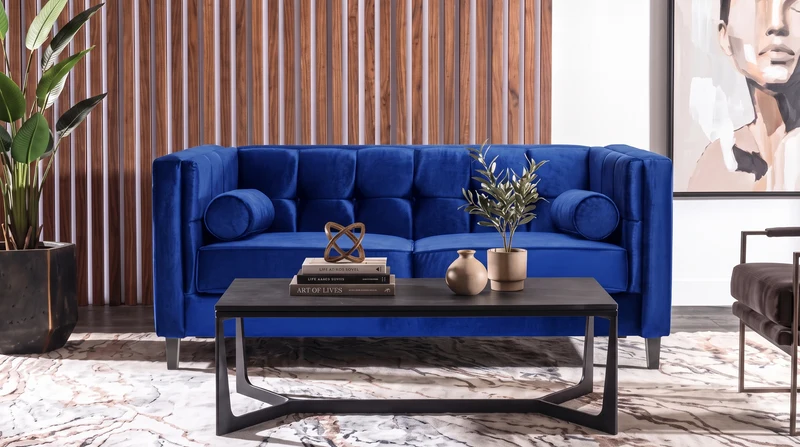 MADISON LOVE SEAT TERCIOPELO AZUL