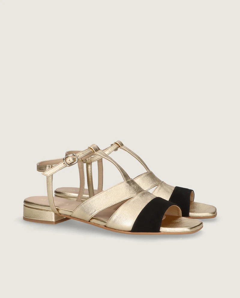 Sandalias Eva Dorados Piel