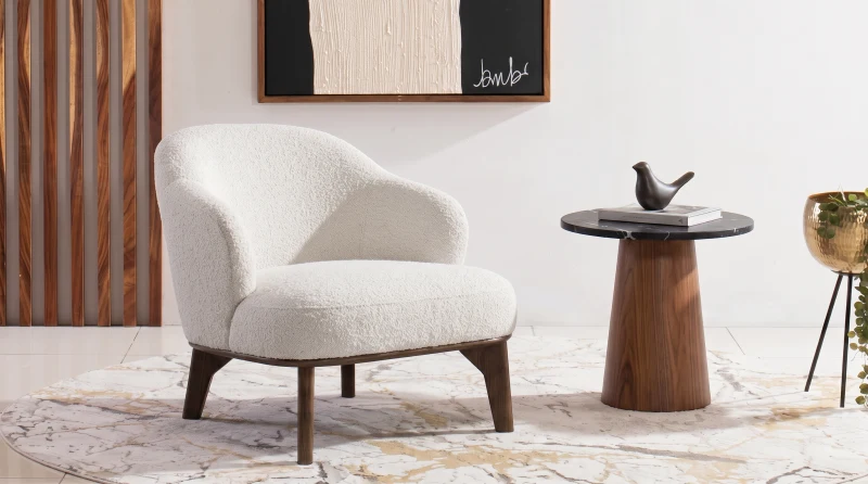 VERONA SILLON OCASIONAL COPENHAGUE LINEN PATA WALNUT