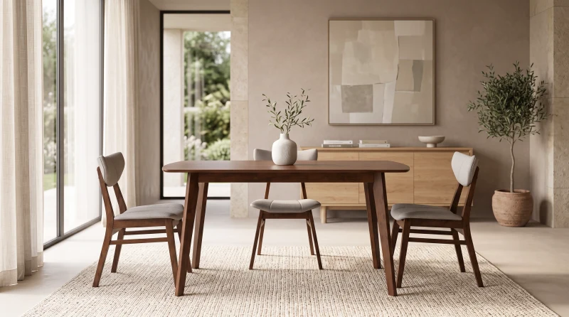 VALENCIA MESA COMEDOR RECTANGULAR NOGAL