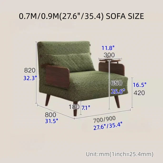Sofá cama convertible 3 en 1 de tela de chenilla