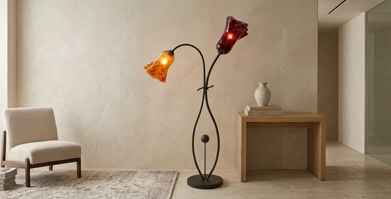 PÉNDULO LAMPARA DE PISO 2 LUCES