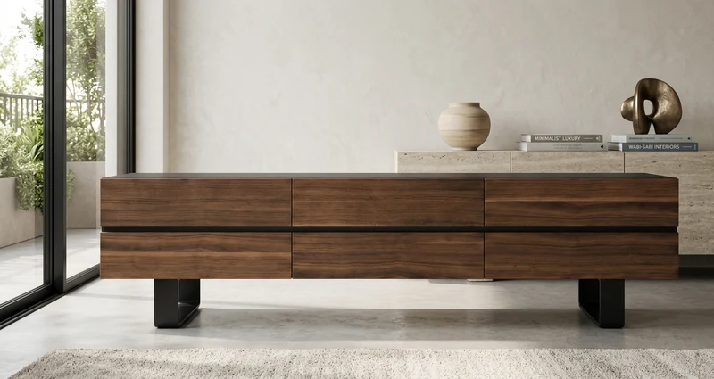 OCHIL COMODA 6 CAJONES NEGRO NATURAL/GRAFITO 220 CM