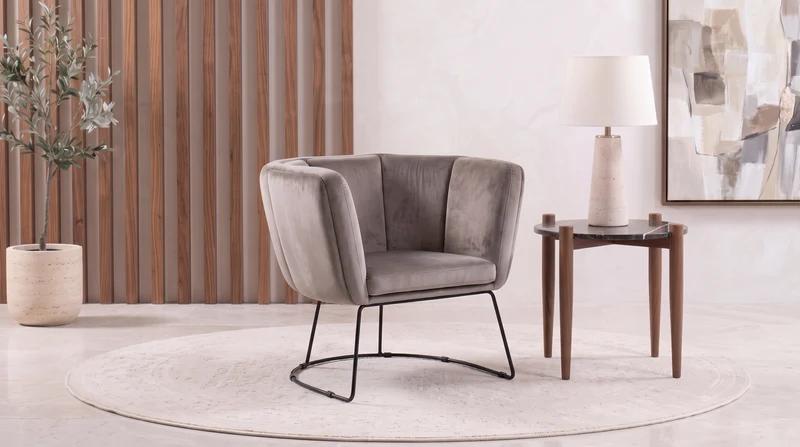 ZANZIBAR SILLON OCASIONAL VELVET GREY