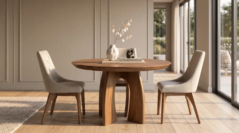 NIKK MESA COMEDOR REDONDA CHAPA PAROTA 120 D