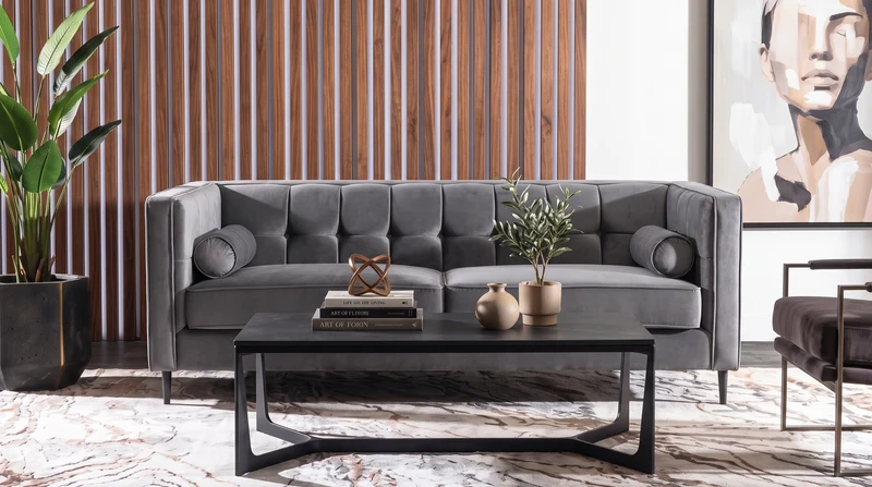 MADISON SOFA TERCIOPELO GRIS OXFORD