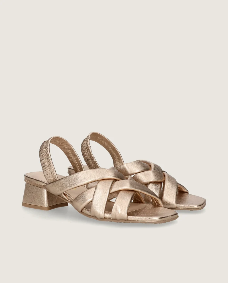 Sandalias Cannes Dorados Pieles metalizadas
