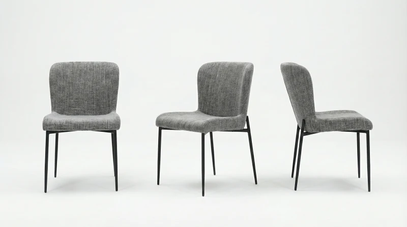 LIGGERA SILLA GRIS PATA METAL NEGRO