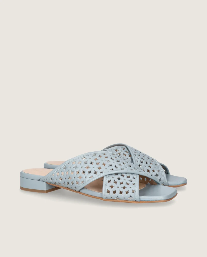Sandalias Eva Azules Piel
