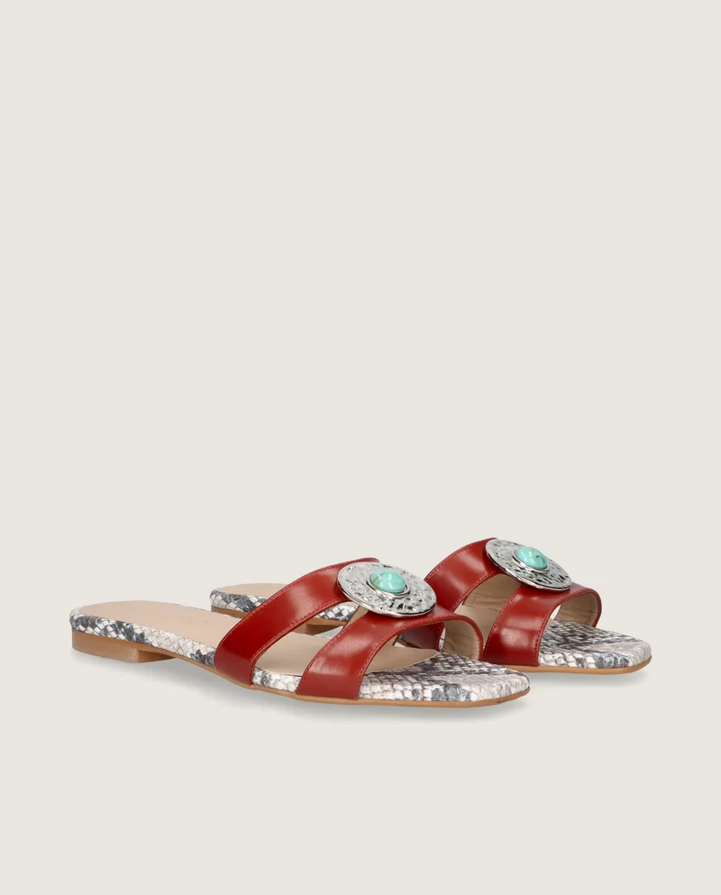 Sandalias Isla Rojos Piel
