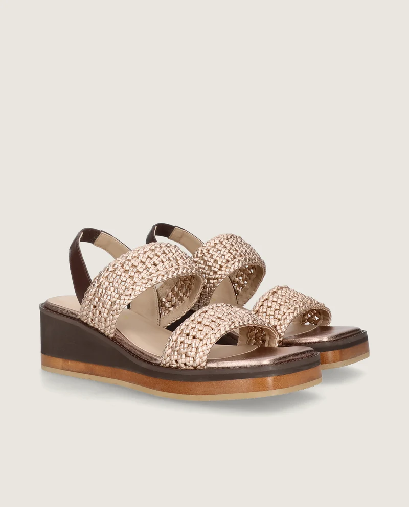 Sandalias Ariana Dorados Pieles metalizadas