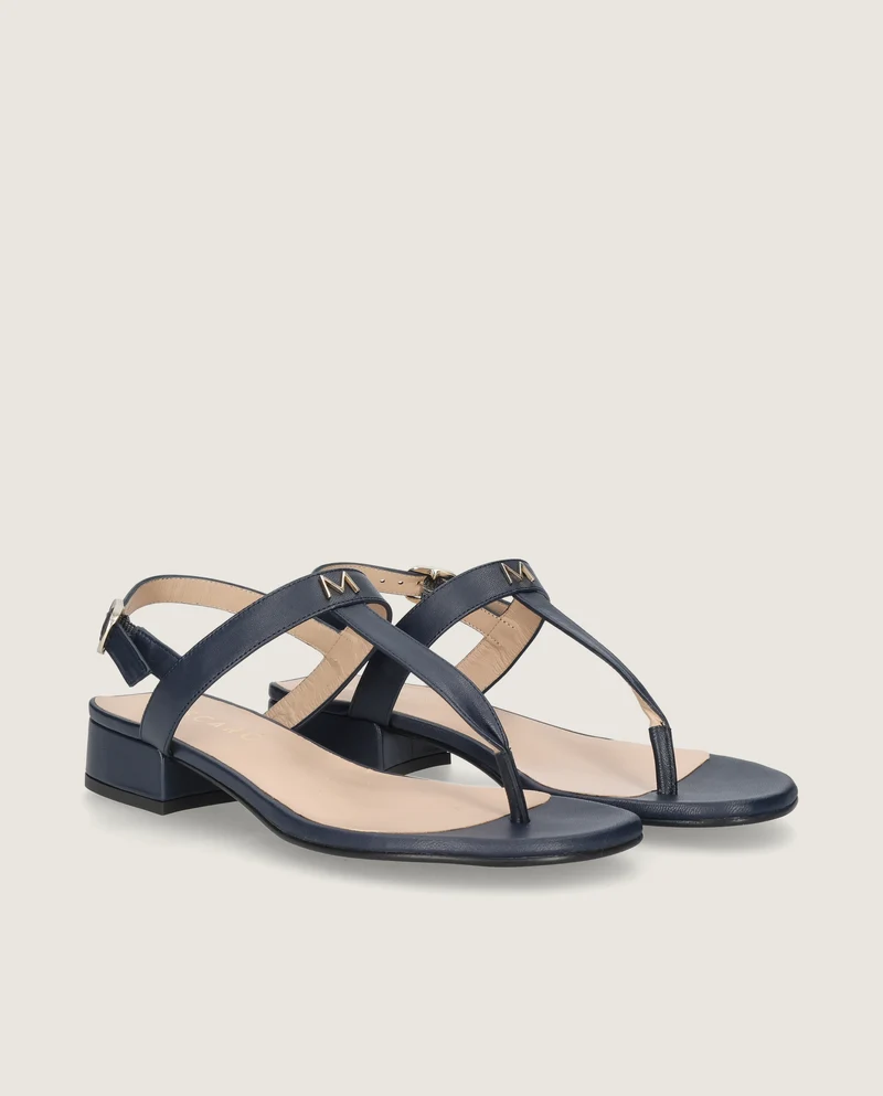 Sandalias Amelie Azules Piel