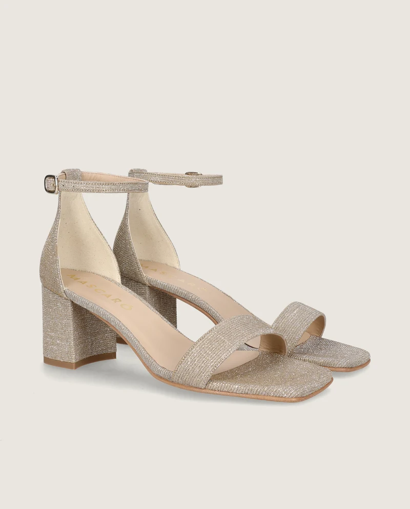 Sandalias Annie Plateados Tejidos metalizados