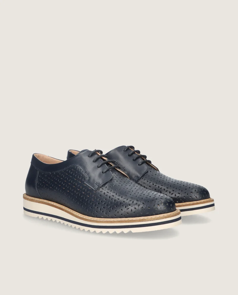 Zapatos Acordonados Violette Azules Piel