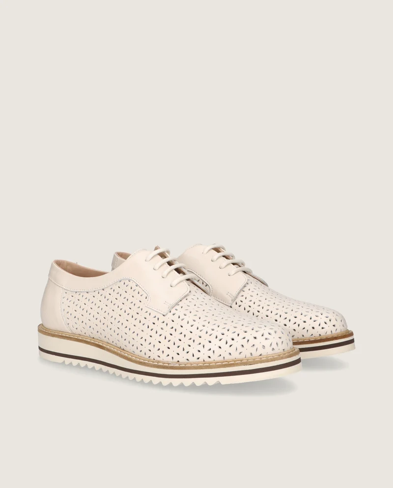 Zapatos Acordonados Violette Blancos Piel