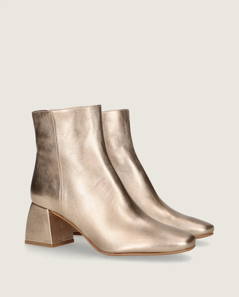 Botines Freja Dorados Pieles metalizadas