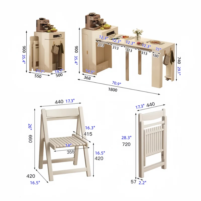 Mini mesa consola extensible diseñada para ahorrar espacio para apartamentos y habitaciones compactas