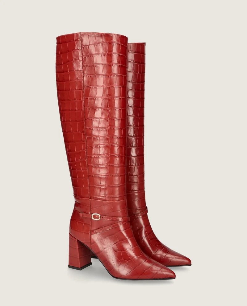 Botas Renata Rojos Pieles estampadas