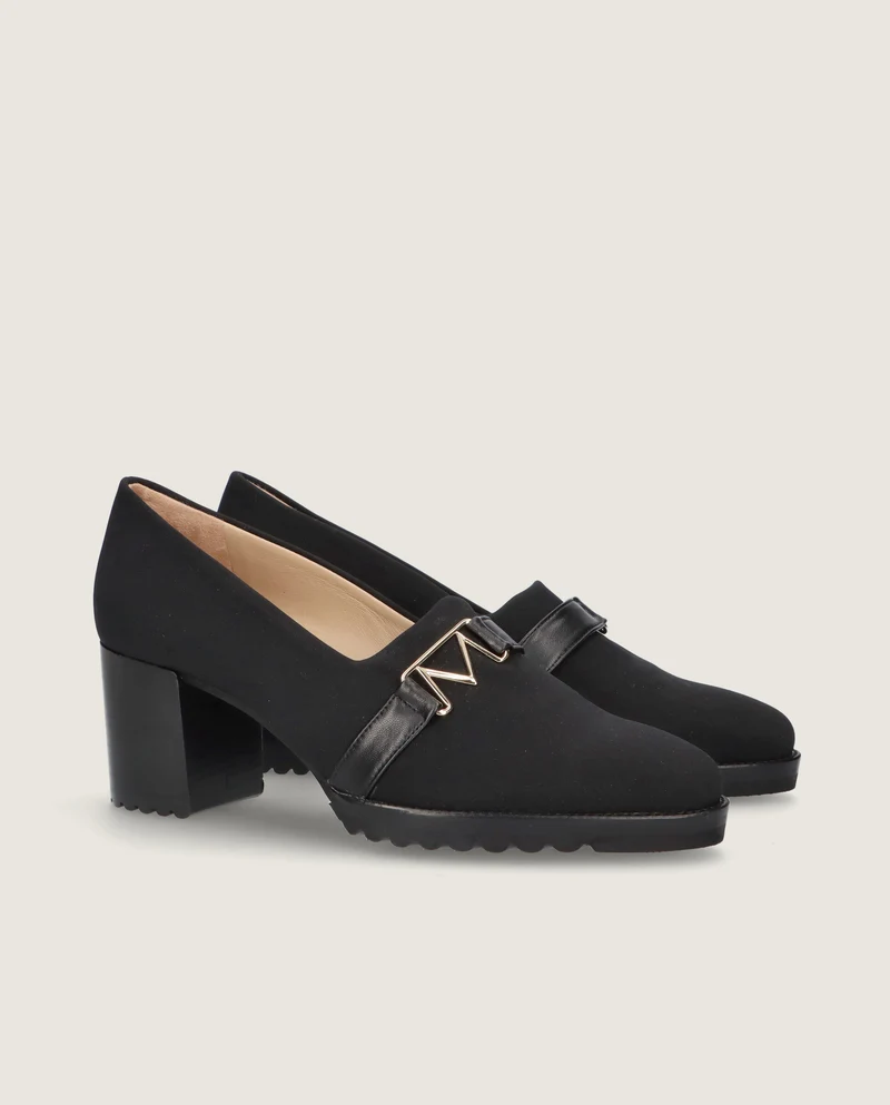 Zapatos Abotinados Cindy Negros Tejidos