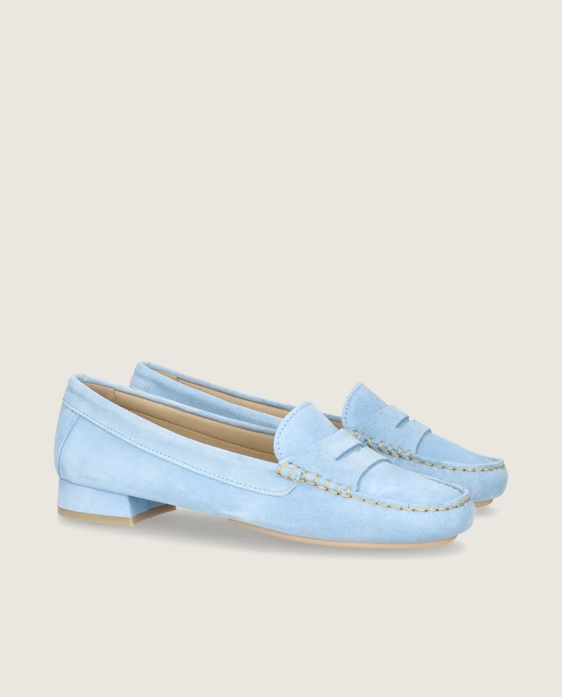 Mocasines Henrietta Azules Ante