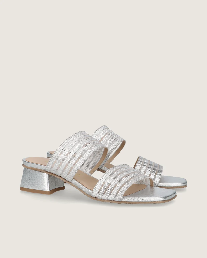 Sandalias Cannes Plateados Tejidos