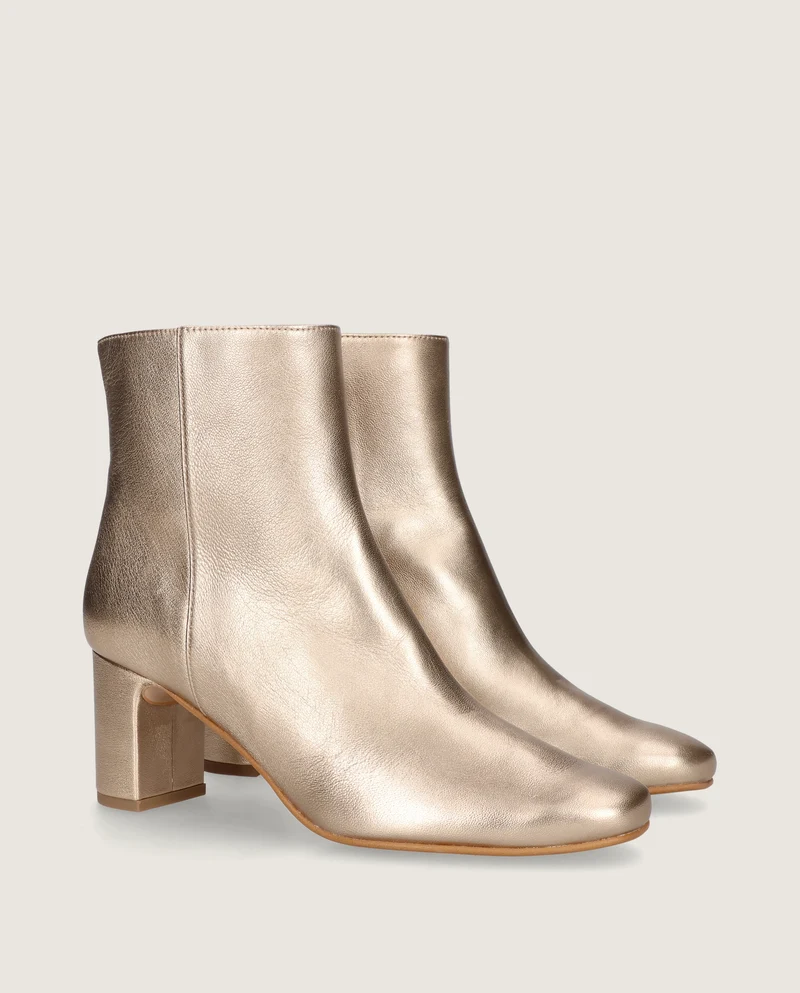 Botines Freja Dorados Pieles metalizadas