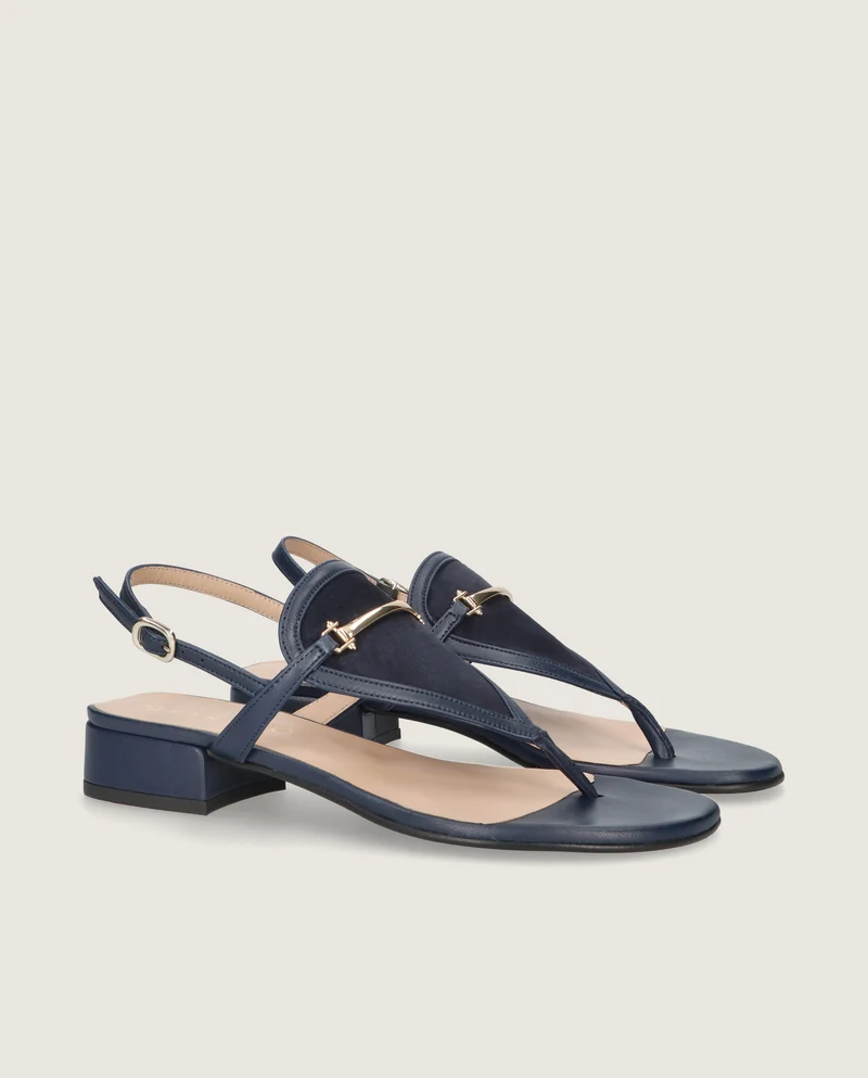 Sandalias Amelie Azules Piel