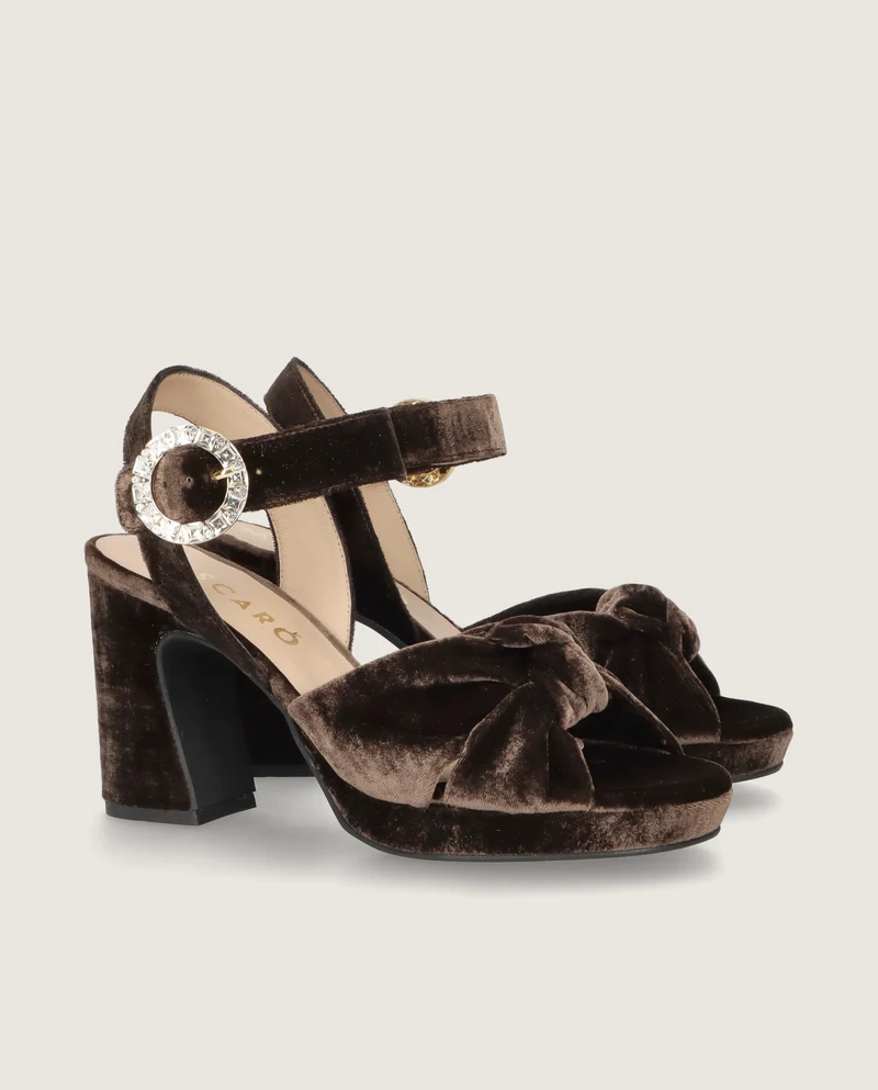 Sandalias Mary Marrones Tejidos