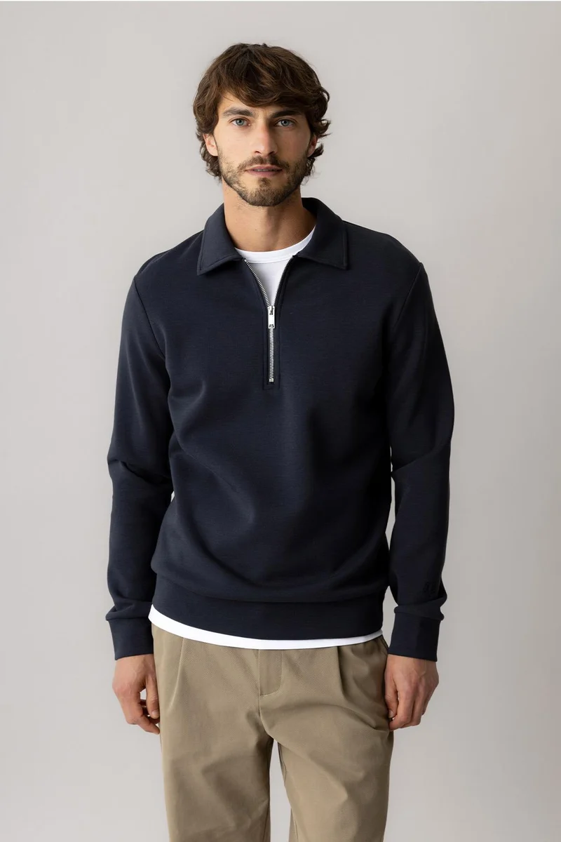 Polo de punto Silar azul marino Mos Mosh