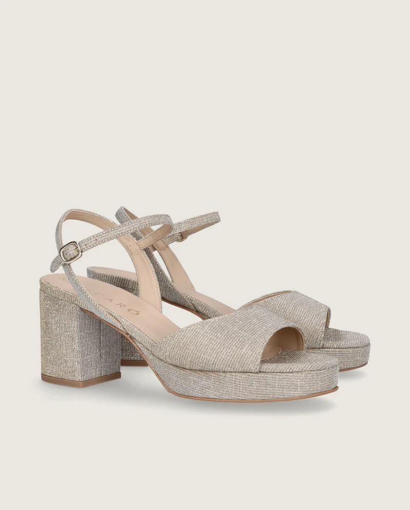 Sandalias Mae Plateados Tejidos