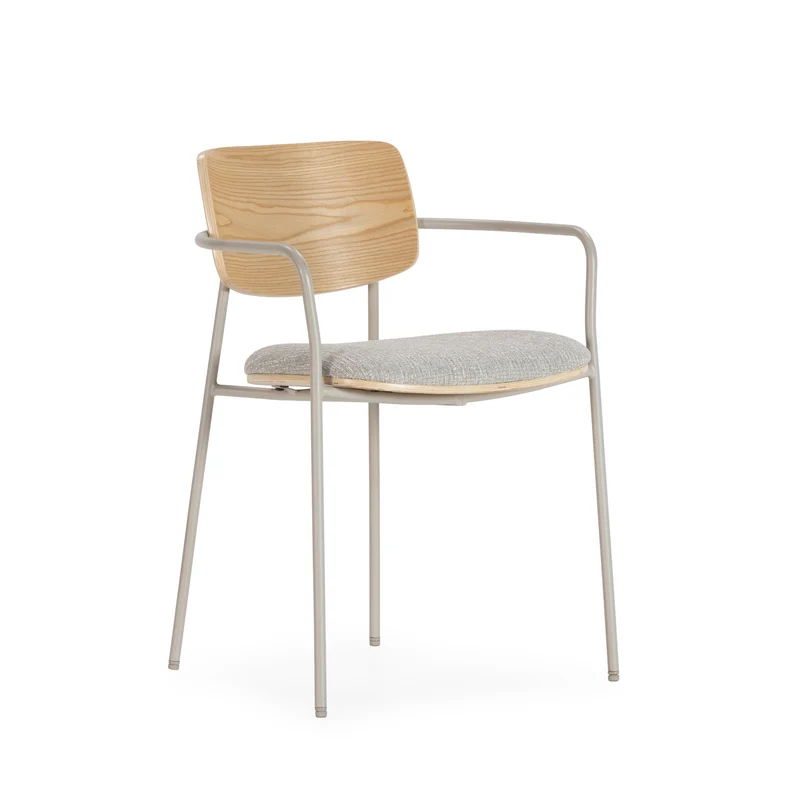 Silla Tapizada Nour Beige & Roble