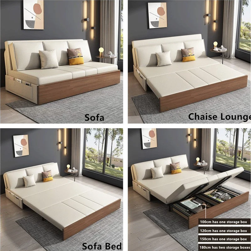 Sofá cama convertible con almacenamiento debajo