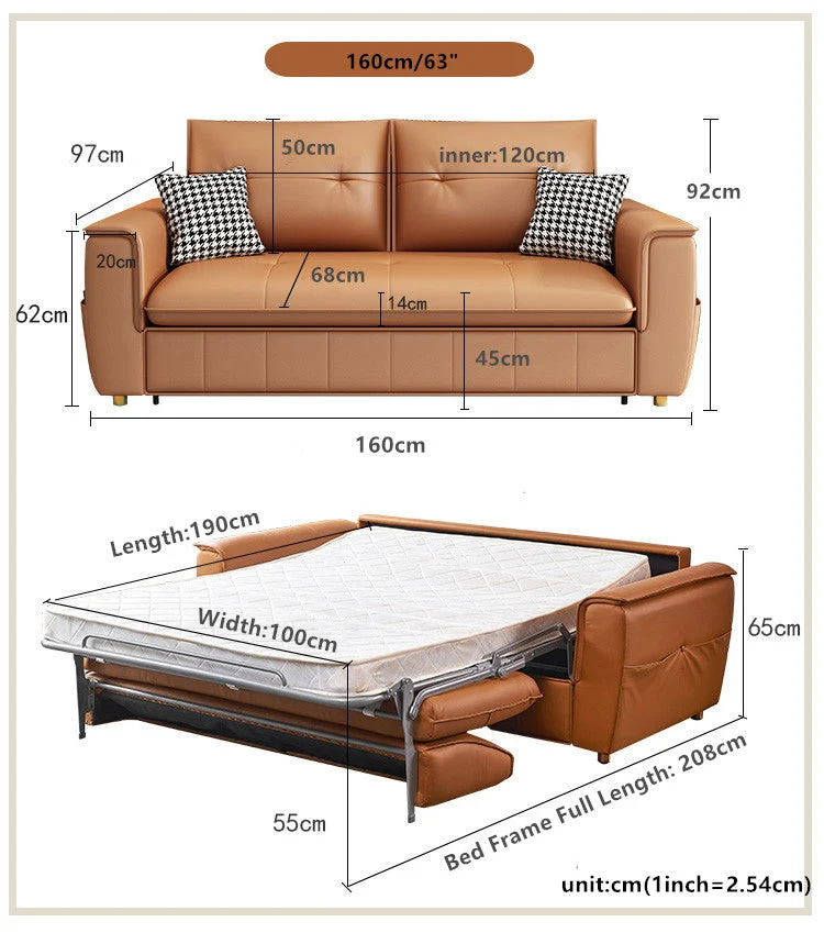 Sofá cama con colchón Leathaire
