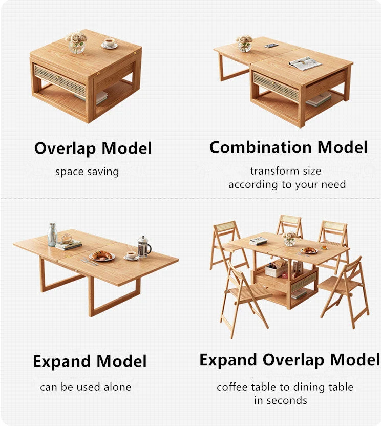 Mesa de centro combinada deformable