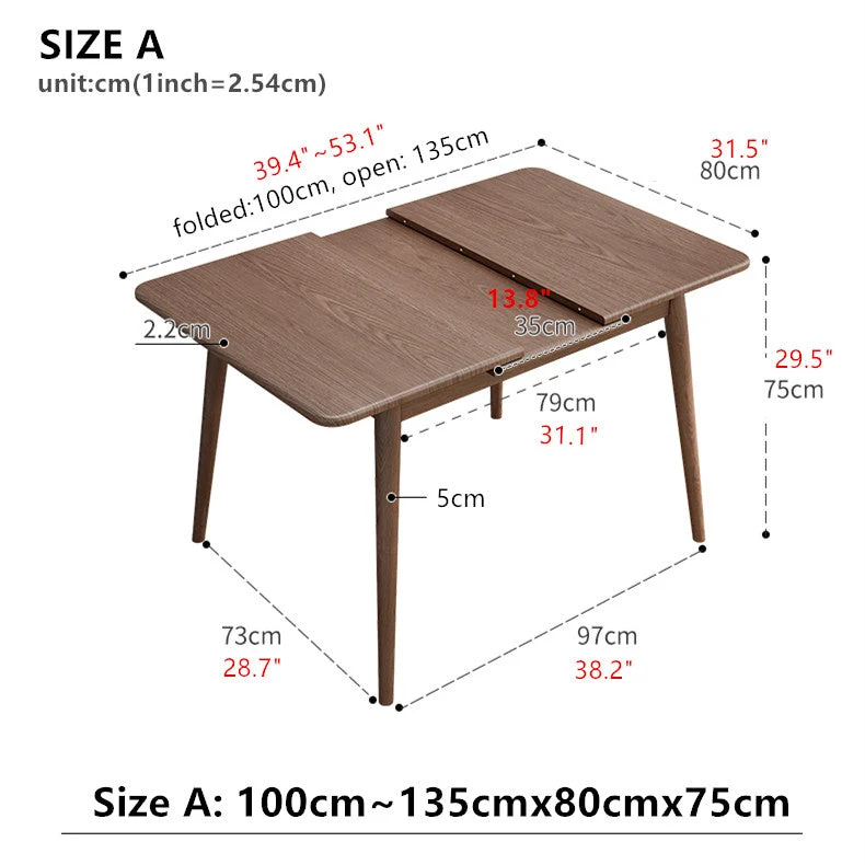 Mesa de comedor extensible minimalista rectangular