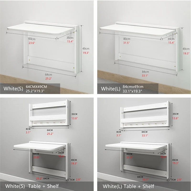 Mesa plegable montada en la pared que ahorra espacio