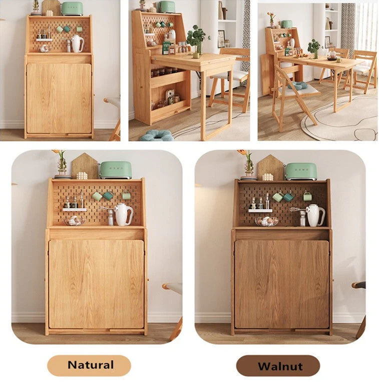 Mesa de comedor plegable y extensible con tablero de clavijas