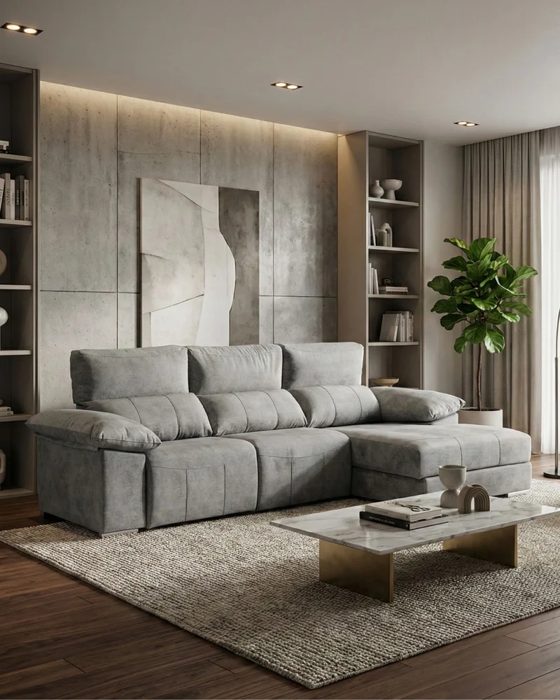 Sofá Chaiselongue Thelma Plata