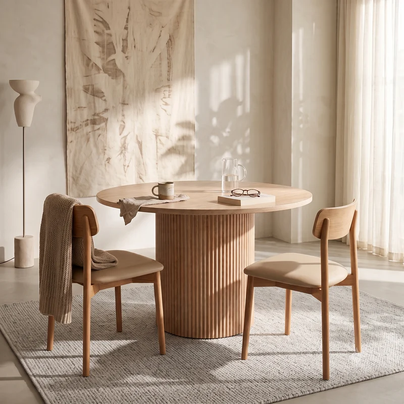MESA DE COMEDOR REDONDA SIMIL MARMOL NADIR (Ø120 Cm)