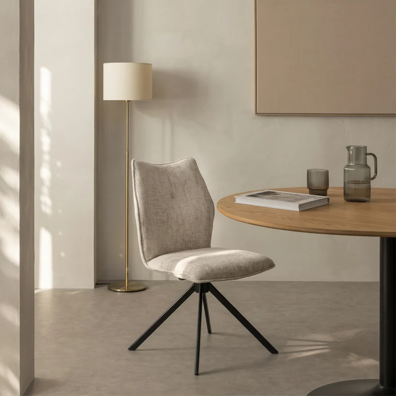 PACK 2 SILLAS DE COMEDOR GIRATORIA TAPIZADA BELGICA