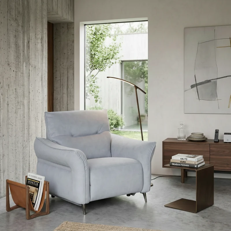 SILLON CON RELAX EN TELA GRIS VENTURA