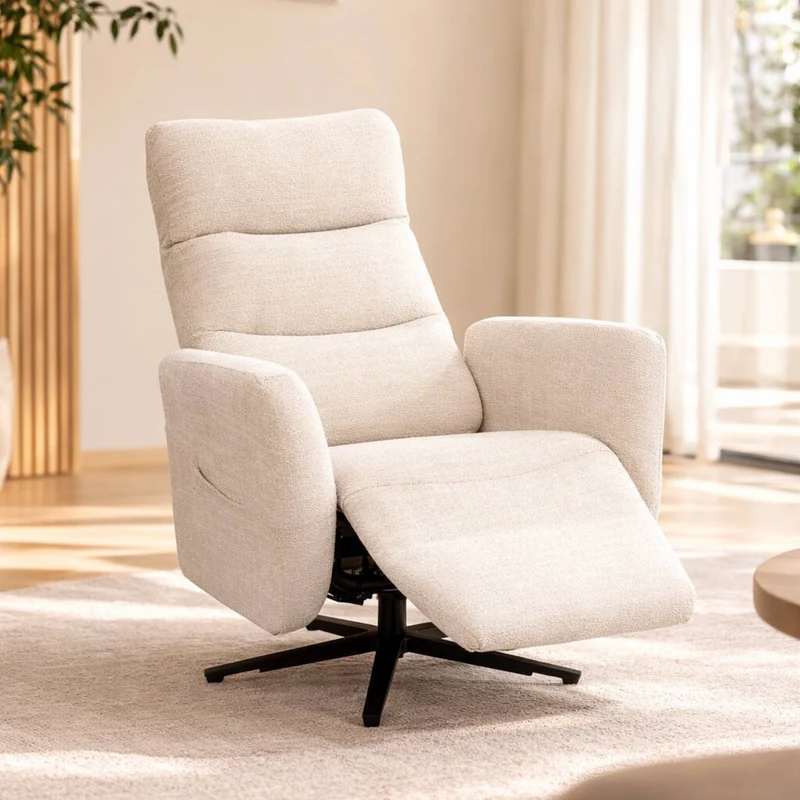 SILLON RECLINABLE Y GIRATORIO CON RELAX EN TELA LENOX