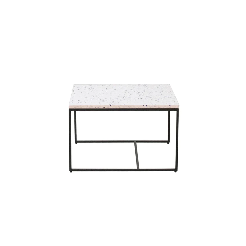 Mesa de centro rectangular - Miles - Terrazo blanco - 55cm