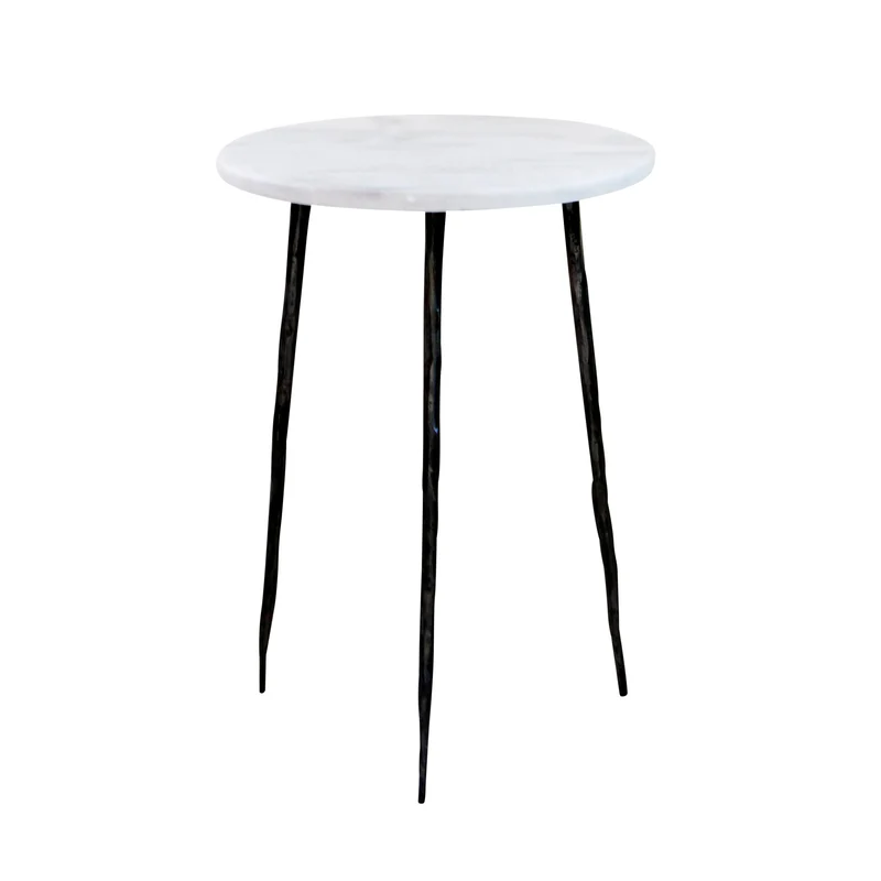 Mesa auxiliar Florence - Mármol blanco griego - 32×32×45cm