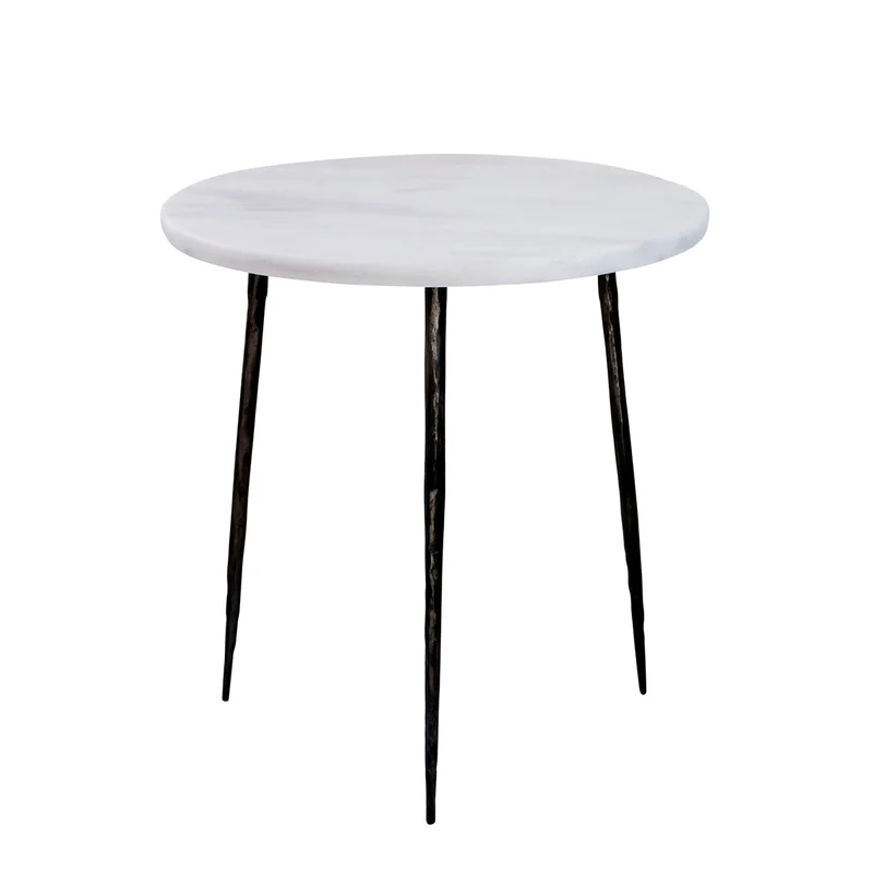 Mesa auxiliar Florence - Mármol blanco griego - 40×40×40cm