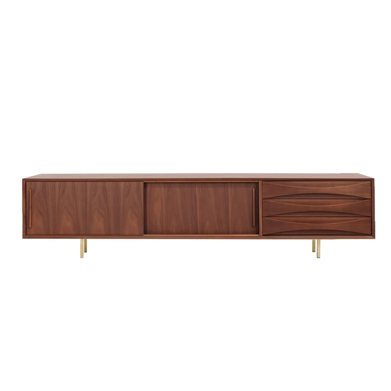 Mueble TV con cajones - Oskar - Nogal - 220 cm