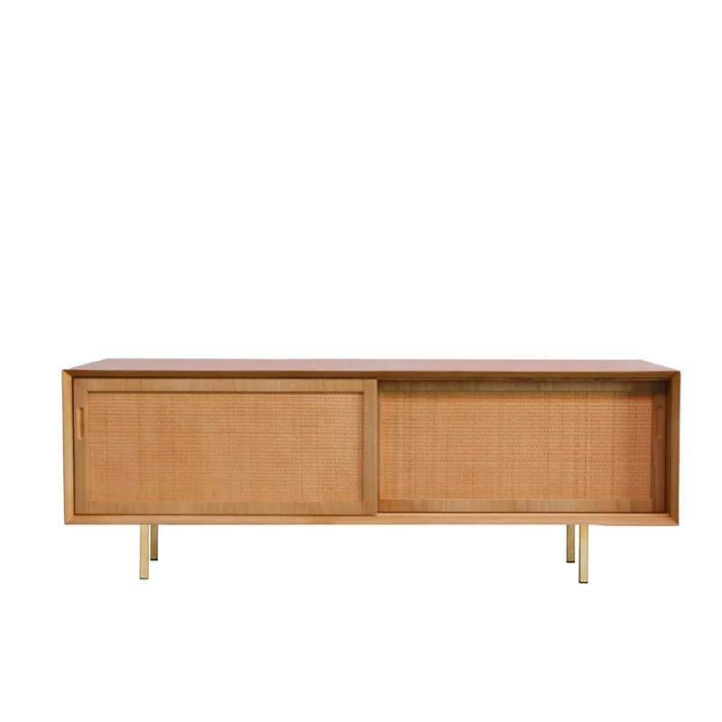 Aparador vintage - Roble/Caña natural - 150 cm - Oskar