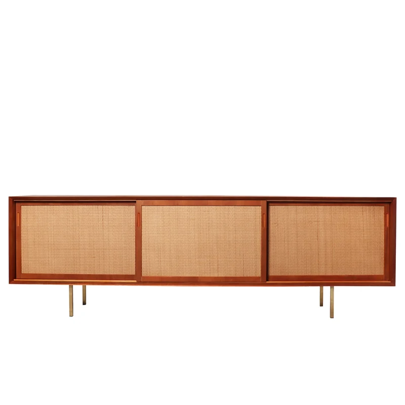Aparador de ratán con toque bohemio - Teca/Caña Natural - 220cm - Oskar